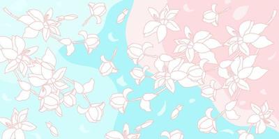 background with magnolies vector