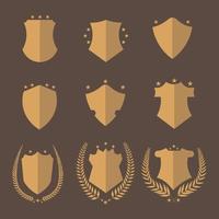 shield vintage set Logo elements vector