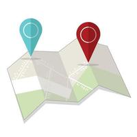 illustration of map with locator pin vector