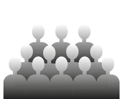 Abstract team illustration, people crowd silhouettes icon with vector gradient. Social icon. Flat design. Network of user groups. Group of corporate team, like-minded people