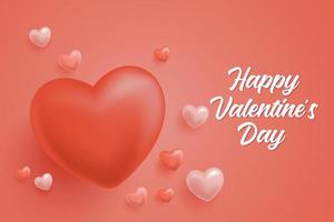 happy valentines day , heart 3d icon with gradient background vector