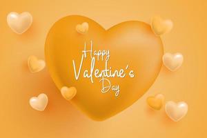 happy valentines day , heart 3d icon with gradient background vector