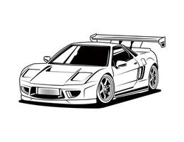 idea de diseño de modificación de coche en gráfico de ilustración vectorial para colorear página vector