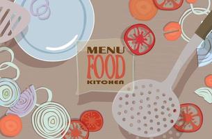 Menu for the restaurant. Design of the menu of vegetable dishes. Vector. vector