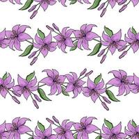 Lilly hand drawn flower vector