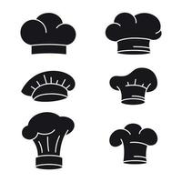 conjunto de iconos de sombrero de chef vector