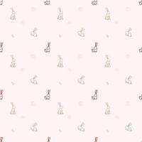 Seamless pattern rabbit on pink backgroaund vector
