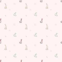 Seamless pattern rabbit on pink backgroaund vector