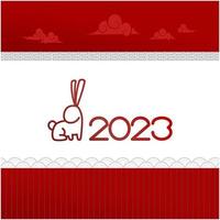 chinese rabbit happy new year vector