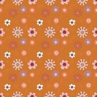 Seamless pattern flower on colorful background vector