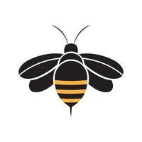 Bee icon logo isolated flat design vector illustration.
