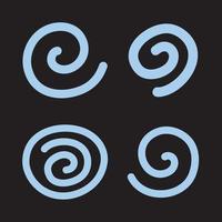 conjunto de remolino espiral líneas icono diseño plano vector ilustración.