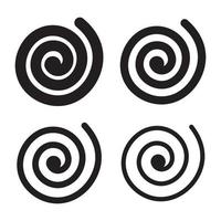 conjunto de remolino espiral líneas icono diseño plano vector ilustración.