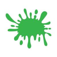 Green ink drops, splashes, blotter spots, liquid paint drip, drop splash and ink splatter artistic art decoration vector