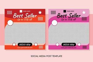 Best seller media post  template vector