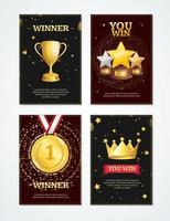 conjunto de carteles de banner de premios detallados en 3d realistas. vector