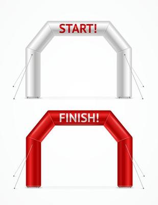 Realistic Detailed 3d Square Inflatable Archway Set. Vector