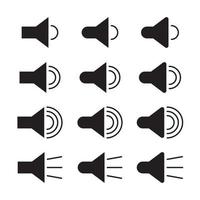 Speaker vector set icon. illustration for vector simple black color white background.