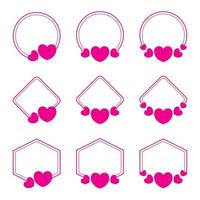 pink heart frame decoration, for Valentine greeting Card or wedding invitation. border vector template
