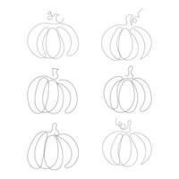 Continuous line drawing pumpkin. Autumn pumpkin line art. Hand drawn harvest illustration. Minimalist art. vector