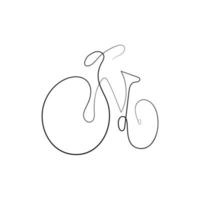 Continuous Line Art of classic bicycle. Hand drawing of bike. Minimalist vector illustration.