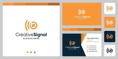 creative initial letter B logo with wifi signal logo. business card design template vector