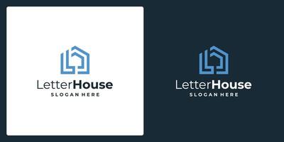 inspiration for the shape of a house with the initial letter L. vector premium