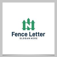 Inspiration logo design fence with initial letter N logo. Premium vector