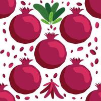 Seamless pattern with pomegranates. Decorative patterns of the pomegranate fruit vector