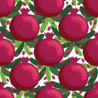 Seamless pattern with pomegranates. Decorative patterns of the pomegranate fruit vector