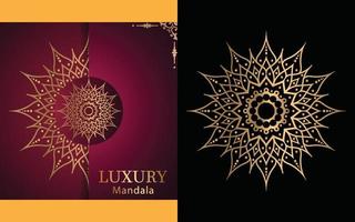 luxury ornamental mandala design background in gold color for yourself vector