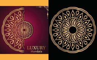 luxury ornamental mandala design background in gold color for yourself vector