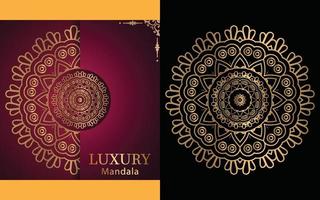 fondo de diseño de mandala ornamental de lujo en color dorado para ti vector