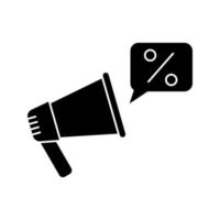 megaphone with discount symbol icon vector