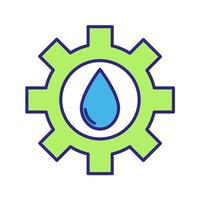 cogwheel with water drop icon vector