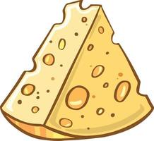 Delicious cartoon style cheese symbol. For restaurant menus and websites. Vector illustration