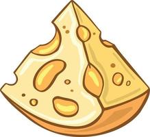 delicioso símbolo de queso estilo caricatura. para menús de restaurantes y sitios web. ilustración vectorial vector