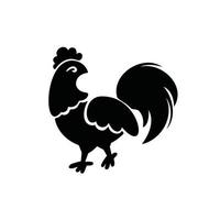 Symbol of the year, rooster chicken, silhouette, vector illustration