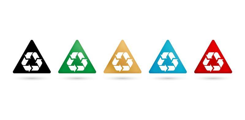 illustration of Recycling sign icon set for packages label products company or corporate, User interface designs, collages, decks, Collaging and layouts, Website assets, Branding or identity campaigns