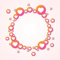 Realistic 3d Detailed Bubbles with Like Signs Round Frame. Vector