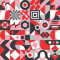 Geometric abstract pattern design in retro style.Colorful abstract shapes.Pro vector