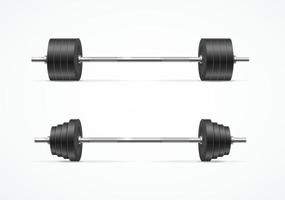 Realistic Detailed 3d Different Barbell Set. Vector