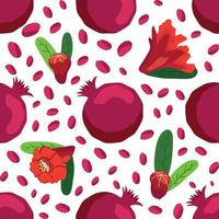 Seamless pattern with pomegranates. Decorative patterns of the pomegranate fruit vector