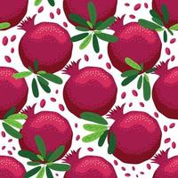 Seamless pattern with pomegranates. Decorative patterns of the pomegranate fruit vector