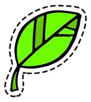 signo, pegatina o icono ecológico de hoja vector