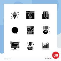 9 Creative Icons Modern Signs and Symbols of e advertising user interface chat Editable Vector Design Elements