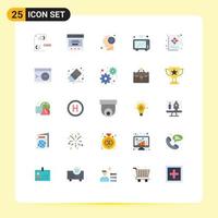 Universal Icon Symbols Group of 25 Modern Flat Colors of oven iot user internet mind Editable Vector Design Elements