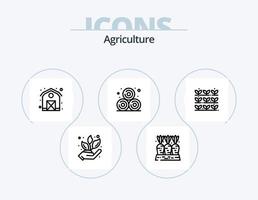 paquete de iconos de línea de agricultura 5 diseño de iconos. granja. trigo. agricultura. planta. agricultura vector