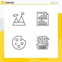 4 Creative Icons Modern Signs and Symbols of accomplished breakfast motivation page dinner Editable Vector Design Elements