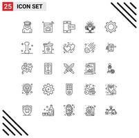 25 iconos creativos signos y símbolos modernos de bulbo de escala perfil de idea wifi elementos de diseño vectorial editables vector